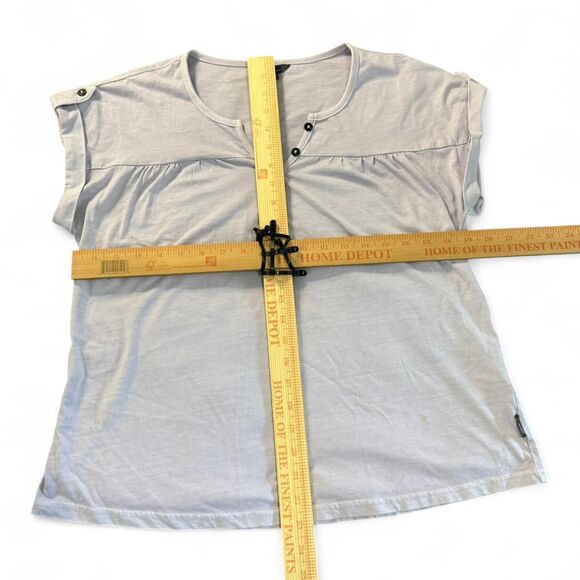Eddie Bauer S Lavender Cap Sleeve Henley Button Front Top Stretch Cotton Blend - Picture 9 of 9